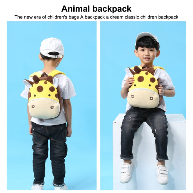 Kids 3D Animal Velvet Backpacks Children Cartoon Kindergarten Toys Gifts School Bags(Giraffe) - Kids Bags by PMC Jewellery | Online Shopping South Africa | PMC Jewellery