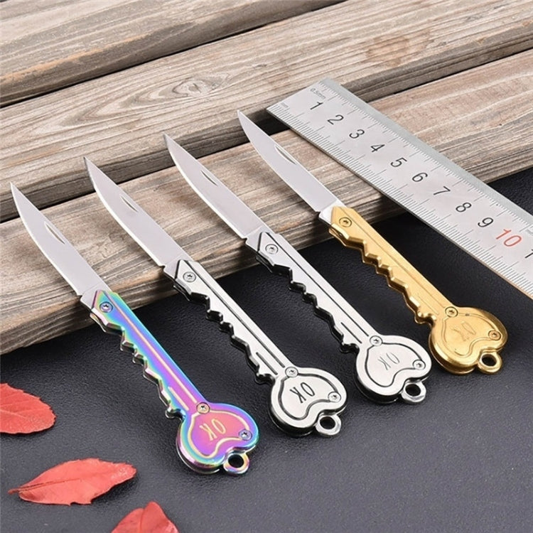 Mini Key Knife Camp Outdoor Keyring Ring Keychain Fold Self Defense Security Multi Tool(Gold) - Self-defense Protection by PMC Jewellery | Online Shopping South Africa | PMC Jewellery
