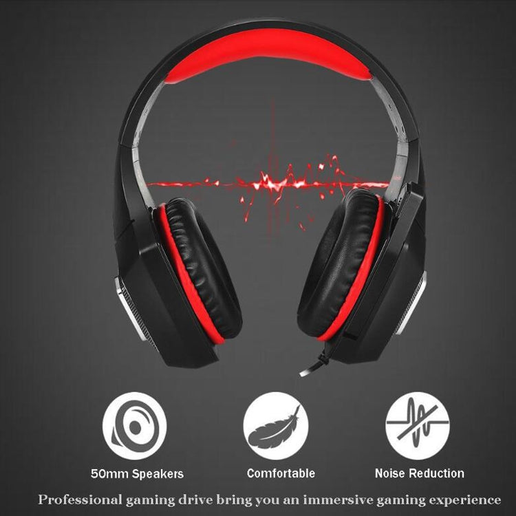 V1 3.5mm RGB Colorful Luminous Wire Control Gaming Headset, Cable Length: 2.2m(Black Blue) - Headset & Headphone by PMC TechLife | Online Shopping South Africa | PMC TechLife