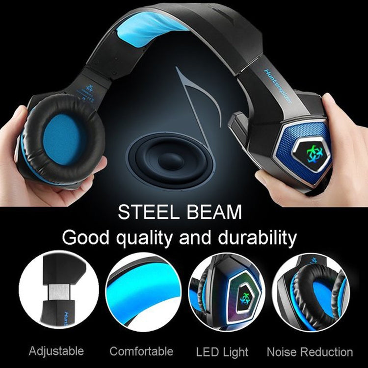 V1 3.5mm RGB Colorful Luminous Wire Control Gaming Headset, Cable Length: 2.2m(Black Blue) - Headset & Headphone by PMC Jewellery | Online Shopping South Africa | PMC Jewellery