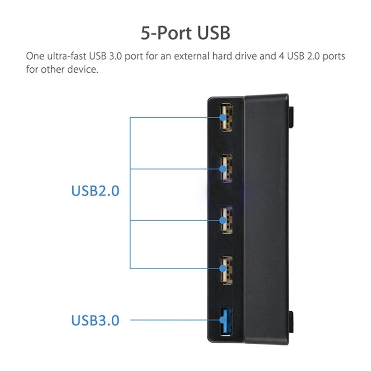 2 PCS Extend USB Adapter Accessories for Play Station 4 Slim Console USB HUB 3.0 High Speed - Charger & Power by PMC Jewellery | Online Shopping South Africa | PMC Jewellery