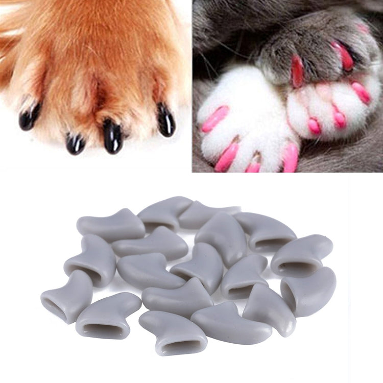 20 PCS Silicone Soft Cat Nail Caps / Cat Paw Claw / Pet Nail Protector/Cat Nail Cover, Size:XS(Gray) - Pet Care by PMC Jewellery | Online Shopping South Africa | PMC Jewellery