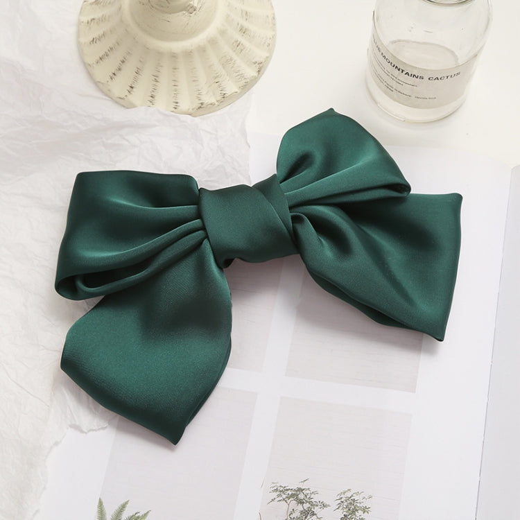 5 PCS Satin Bow Hairpin Back Head Hair Accessories, Colour: Dark Green - Head Bands by PMC Jewellery | Online Shopping South Africa | PMC Jewellery