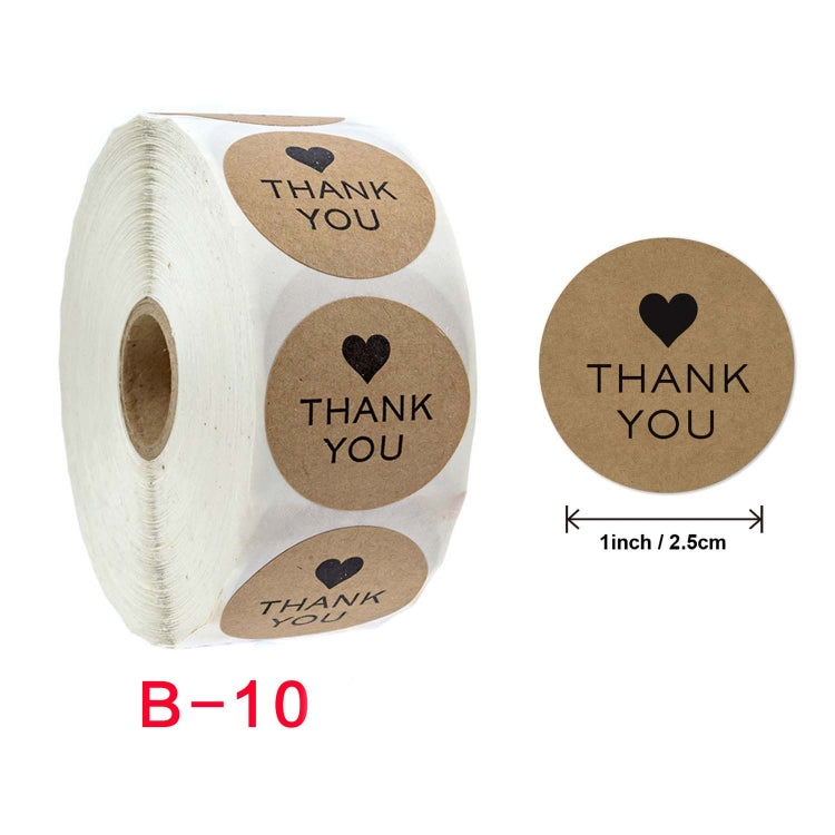 Kraft Paper Roll Sticker Thank You Sticker Label Red Love Envelope Decoration, Size: 2.5cm/1inch(B-10) - Sticker & Tags by PMC Jewellery | Online Shopping South Africa | PMC Jewellery