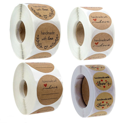 Kraft Paper Sealing Stickers Handmade Baking Labels Holiday Gift Packaging Decoration, Size: 2.5cm/1inch(B-06) - Sticker & Tags by PMC Jewellery | Online Shopping South Africa | PMC Jewellery