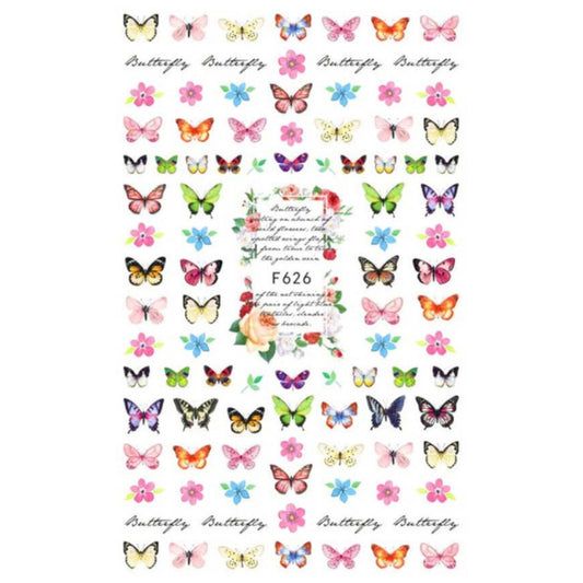 10pcs 3D Adhesive Butterfly Retro Rose Color Nail Art Sticker(F-626) - Nail Stickers by PMC Jewellery | Online Shopping South Africa | PMC Jewellery