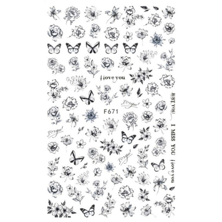 10pcs 3D Adhesive Butterfly Retro Rose Color Nail Art Sticker(F-671) - free shipping - PMC TechLife - Order now!