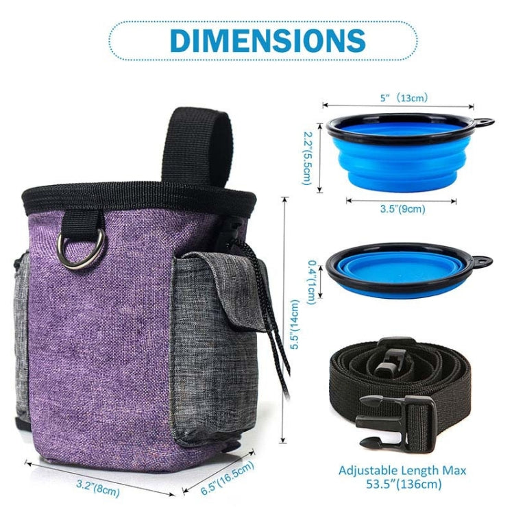 Pet Training Waist Bag With Belt Portable Outing Training Pet Snack Bag, Specification: Waist Bag+Folding Bowl - Pet Bags by PMC TechLife | Online Shopping South Africa | PMC TechLife