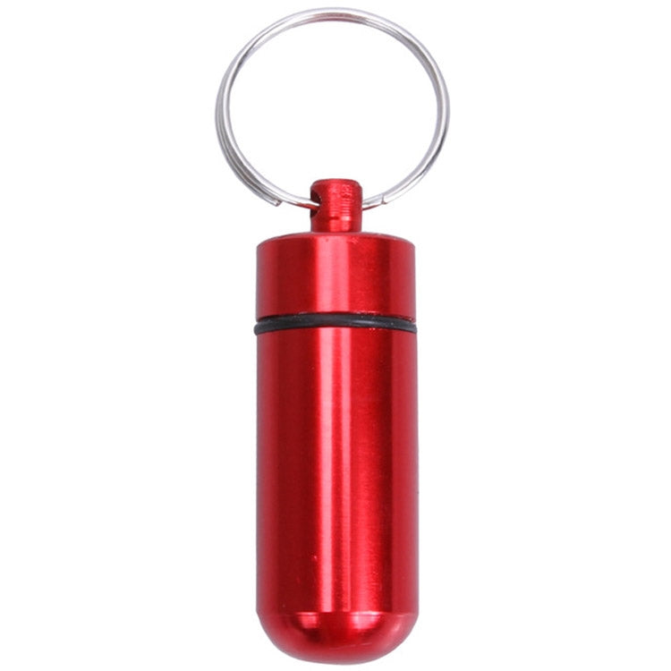 10pcs Portable Sealed Waterproof Aluminum Alloy First Aid Pill Bottle with Keychain(Red) - Emergency Tools by PMC Jewellery | Online Shopping South Africa | PMC Jewellery