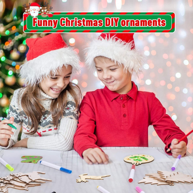 Christmas Creative DIY Decoration Gift Set  Handmade Wood Chip Pendant, Style:JM02039 - Ornaments by PMC TechLife | Online Shopping South Africa | PMC TechLife