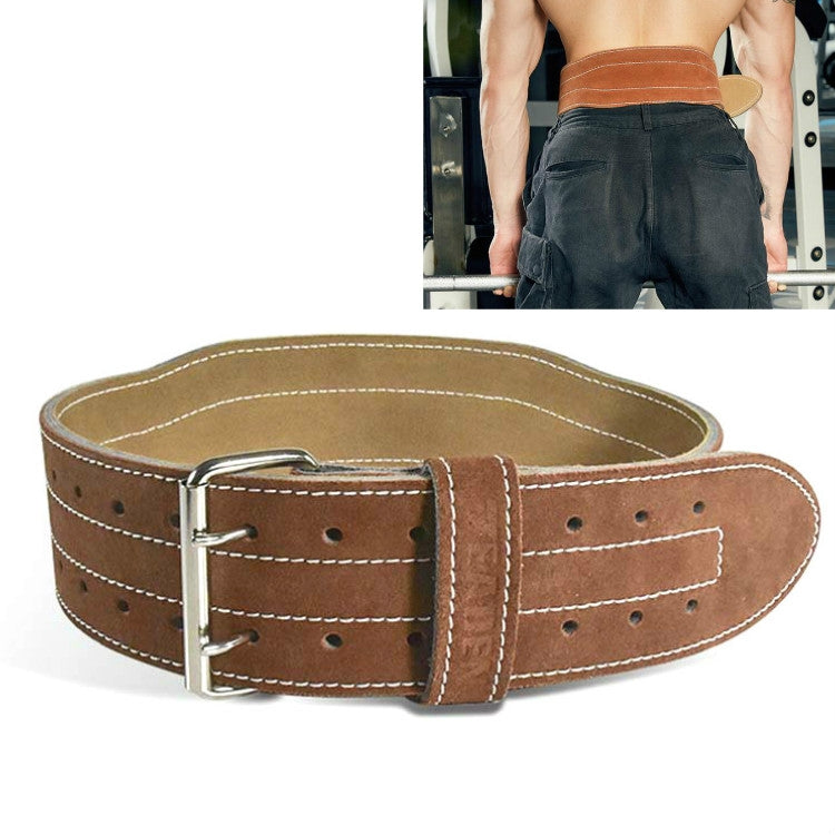 EADEN Cowhide Fitness Waist Protective Belt Squat Weightlifting Waist Support, Size:M(Brown) - Sports Safety by PMC Jewellery | Online Shopping South Africa | PMC Jewellery