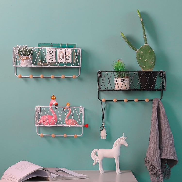 Wall Hook Rack Home Wall Decoration Creative Multifunctional Partition Wrought Iron Rack, Size:Large(White) - Shelf & Hooks by PMC Jewellery | Online Shopping South Africa | PMC Jewellery