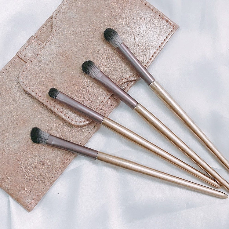 4 PCS / Set Makeup Brush Eye Shadow Brush Eye Makeup Set Soft Hair Detail Brush Smudge Brush With Brush Bag, Color:Gold - Makeup Brushes by PMC Jewellery | Online Shopping South Africa | PMC Jewellery