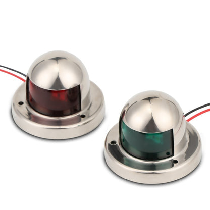 1 Pair Stainless Steel LED Navigation Light Red Green Sailing Signal Light for Marine Boat Yacht Warning Light, DC 12V - Underwater Lights by PMC Jewellery | Online Shopping South Africa | PMC Jewellery