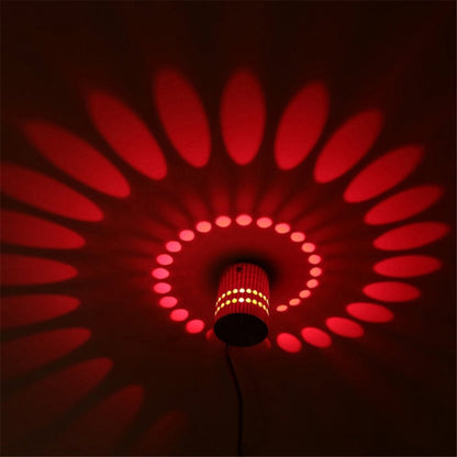 3W Modern Interior Creative Spiral Round Wall Lamp for Club, KTV, Corridor, Aisle, Background Wall Decoration Lamp Wall Mounted(Red+Green+Blue) -  by PMC Jewellery | Online Shopping South Africa | PMC Jewellery