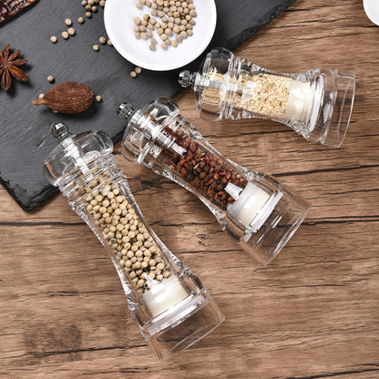 Acrylic Transparent Pepper Grinder Manual Pepper Grinder Ceramic Core Multi-Purpose Seasoning Bottle, Specification: 5 Inch - Stirrer & Squeezer by PMC Jewellery | Online Shopping South Africa | PMC Jewellery