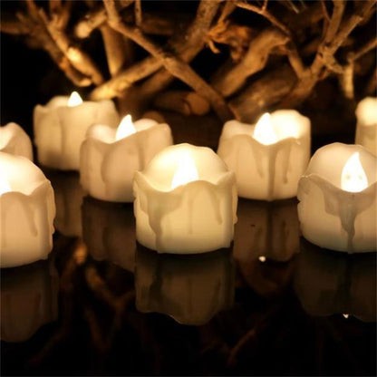 12 PCS/Box  LED Candle Electronic Tea Wax Simulation Tears Electronic Candle Light Wedding Decoration Candle Light(Warm White) - Candles & Candle Holders by PMC Jewellery | Online Shopping South Africa | PMC Jewellery