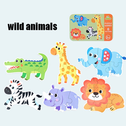 DUOQU Children Early Education Picture Puzzle Toy Box Set(Wild Animal) - Puzzle Toys by PMC Jewellery | Online Shopping South Africa | PMC Jewellery