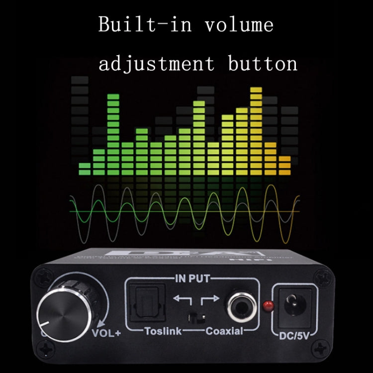 NK-C6 Optical Fiber To Analog Audio Converter Adjustable Volume Digital To Analog Decoder With USB Cable - Audio Receiver Transmitter by PMC TechLife | Online Shopping South Africa | PMC TechLife