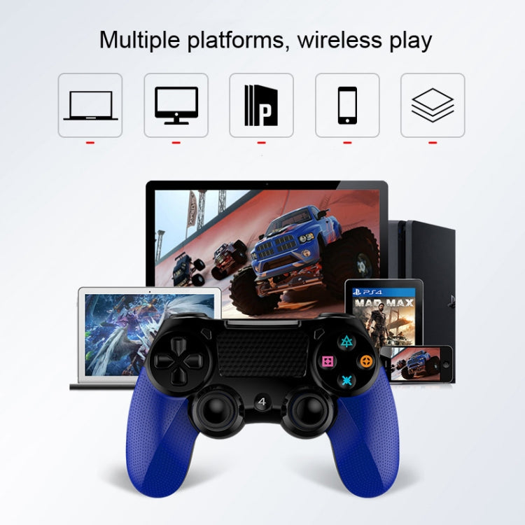 2 PCS Bluetooth Wireless Gamepad Touch Screen With Light Audio Dual Vibration Controller For PS4(Black) - Gamepads by PMC Jewellery | Online Shopping South Africa | PMC Jewellery