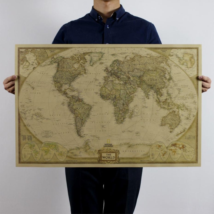 Antique Poster Wall Chart Retro Matte Kraft Paper World Map, Size:80X120cm - Painting & Calligraphy by PMC Jewellery | Online Shopping South Africa | PMC Jewellery