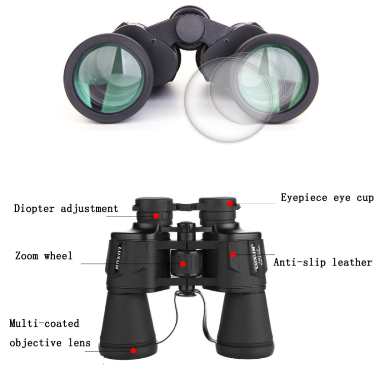 Luxun 20X50 Outdoor Binoculars  Low Light Night Vision Non-Infrared High Power Binoculars(Black) - Binoculars by LUXUN | Online Shopping South Africa | PMC Jewellery