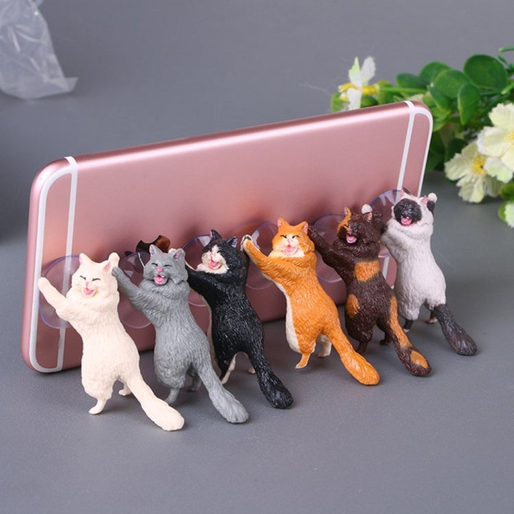 60 PCS Sucker Design Cute Cat Smartphone Holder(Brown orange) - Desktop Holder by PMC TechLife | Online Shopping South Africa | PMC TechLife
