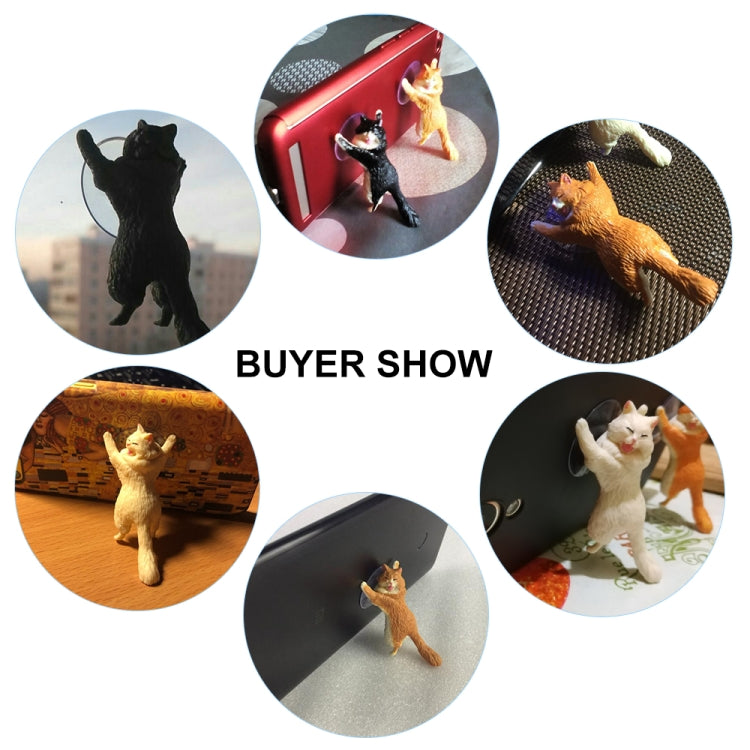 60 PCS Sucker Design Cute Cat Smartphone Holder(Brown orange) - Desktop Holder by PMC TechLife | Online Shopping South Africa | PMC TechLife