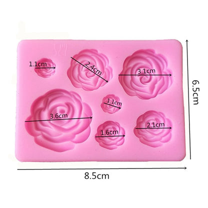 2 PCS DIY Handmade Soap Chocolate Fondant Baking Mold 3D Rose Flower Cake Decoration Silicone Mold(Pink) - Food Molds by PMC Jewellery | Online Shopping South Africa | PMC Jewellery