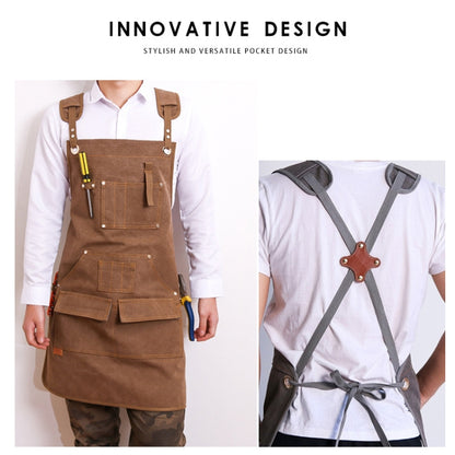 Canvas Apron Barber Roasting Cafe Gardening Woodworking Men And Women Canvas Work Clothes, Specification: For Children 47cm(Gray) - Aprons & Caps by PMC Jewellery | Online Shopping South Africa | PMC Jewellery