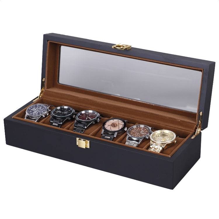 Wooden Baking Paint Watch Box Jewelry Storage Display Box(06 Black + Brown Matte) - Watch Storages by PMC Jewellery | Online Shopping South Africa | PMC Jewellery | Buy Now Pay Later Mobicred