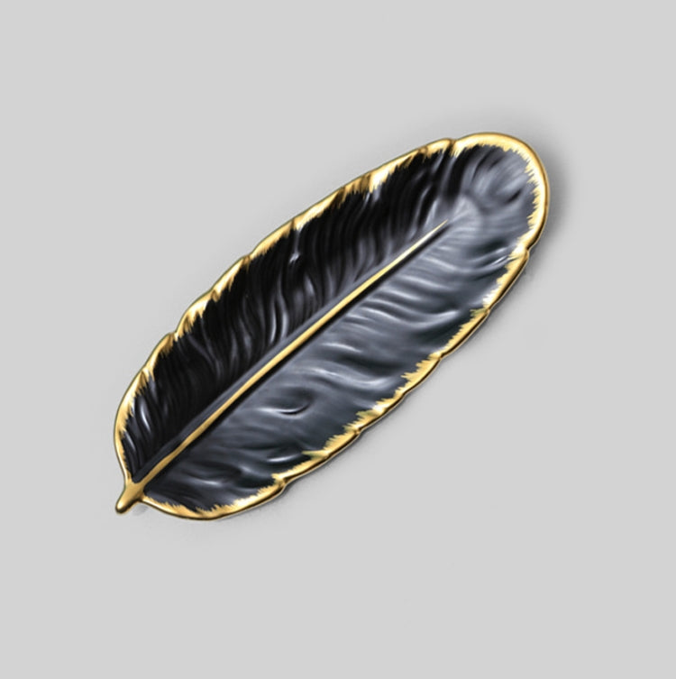 Phnom Penh Ceramic Dessert Plate Feather Plate Banana Leaf Fruit Dried Fruit Storage Tray, Size: Small (Matte  Black) - free shipping - PMC TechLife - Order now!