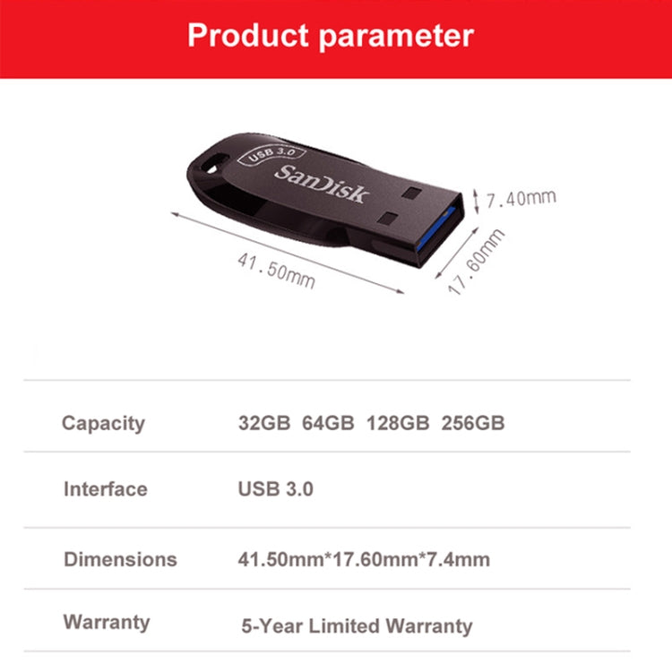 SanDisk CZ410 USB 3.0 High Speed Mini Encrypted U Disk, Capacity: 64GB - USB Flash Drives by SanDisk | Online Shopping South Africa | PMC Jewellery