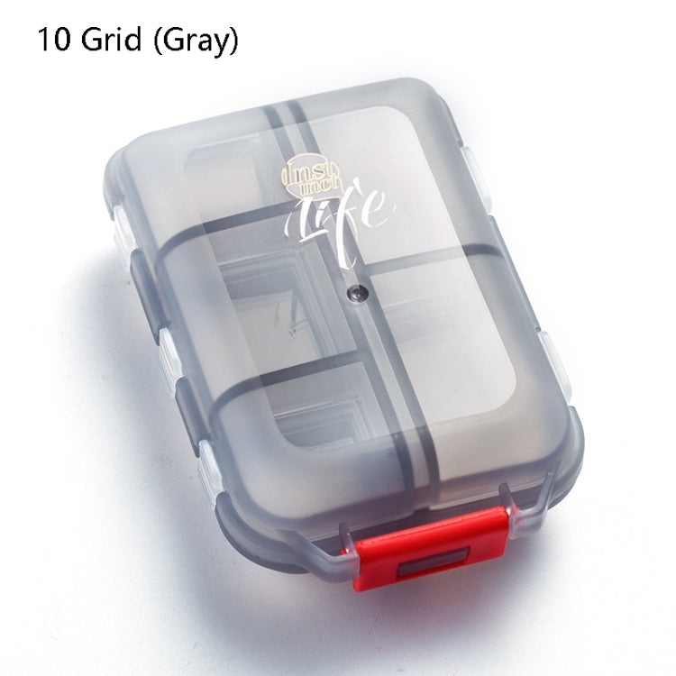 Mizi Small Pill Box Portable Dispensing Medicines Boxes, Colour: 10 Grid (Gray) - free shipping - PMC TechLife - Order now!