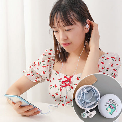 2 Pairs Cartoon Pattern Heavy Bass In-Ear Headphones Universal Wired Headphones with Microphone(Black) - In Ear Wired Earphone by PMC Jewellery | Online Shopping South Africa | PMC Jewellery