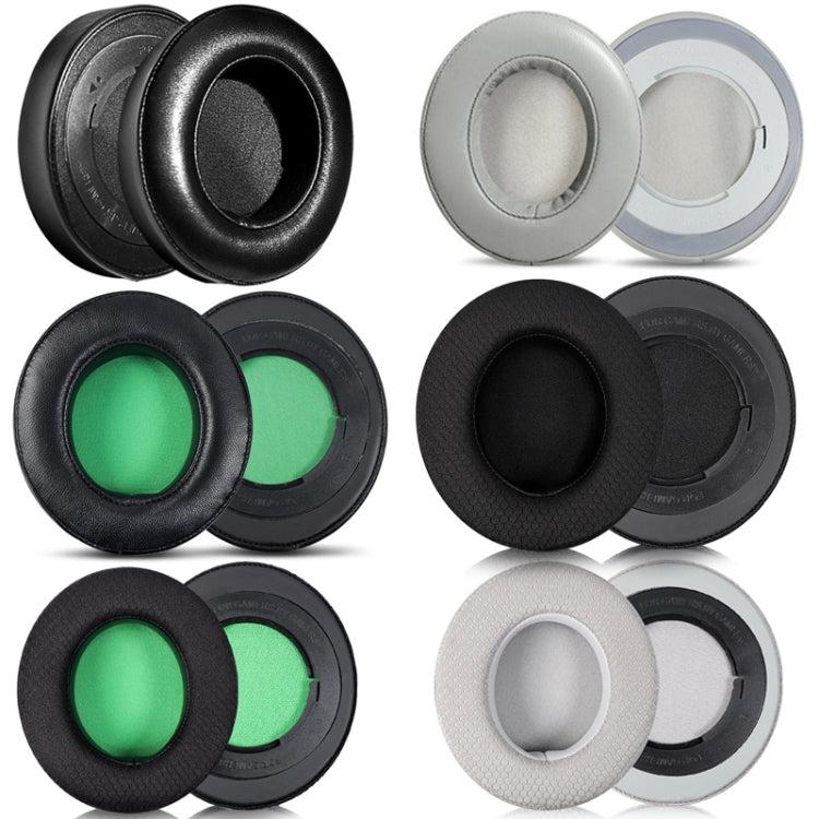 2 PCS Headset Sponge Case For Razer BlackShark V2/V2X/V2SE, Colour: Ellipse(Black Net Green Bottom) - Earmuff & Pad by PMC TechLife | Online Shopping South Africa | PMC TechLife