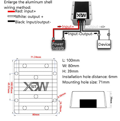 XWST DC 12/24V To 5V Converter Step-Down Vehicle Power Module, Specification: 12/24V To 5V 40A Extra Large Aluminum Shell -  by PMC Jewellery | Online Shopping South Africa | PMC Jewellery