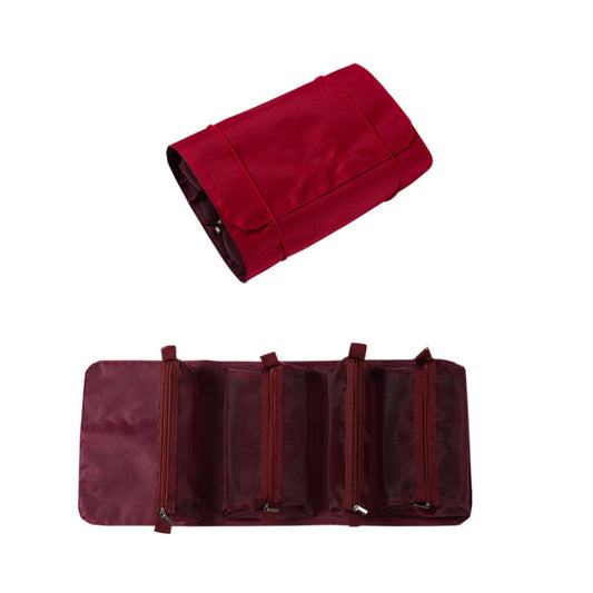 4 In 1 Multi-Function Cosmetics Storage Bag Removable Large Capacity Travel Convenient Cosmetic Bag Wash Bag, Colour: Red Wine - Storage Boxes by PMC Jewellery | Online Shopping South Africa | PMC Jewellery