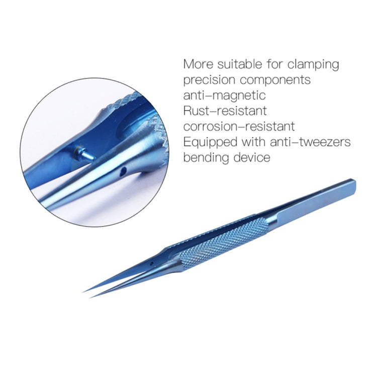 Kaisi Titanium Alloy Tweezers Repair Fingerprint Fly Line Phone Motherboard Precise Antimagnetic Electronics Tweezers(Straight BT-11) - Tweezers by Kaisi | Online Shopping South Africa | PMC Jewellery