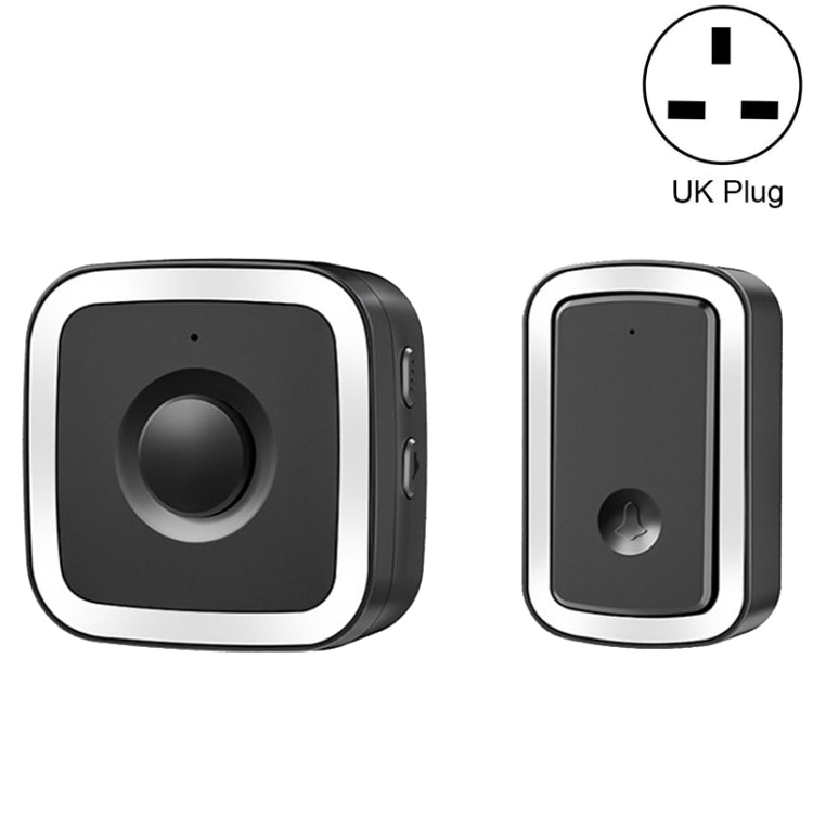 CACAZI A58 1 For 1 Smart Wireless Doorbell without Battery, Plug:UK Plug(Black Silver) - Wireless Doorbell by CACAZI | Online Shopping South Africa | PMC Jewellery | Buy Now Pay Later Mobicred