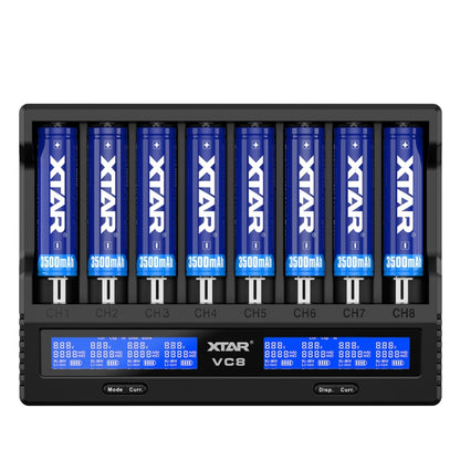 XTAR 8-Slot Battery Charger LCD Display Charger QC3.0 Type C Fast Charger for 21700 / 18650 Battery, Model: VC8 - Charger & Converter by XTAR | Online Shopping South Africa | PMC Jewellery | Buy Now Pay Later Mobicred