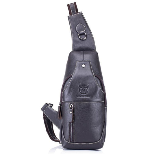 BULL CAPTAIN 019 Retro Men Leather Crossbody Shoulder Bag First-Layer Cowhide Chest Bag, Colour: Gray Brown - Single-shoulder Bags by BULL CAPTAIN | Online Shopping South Africa | PMC Jewellery