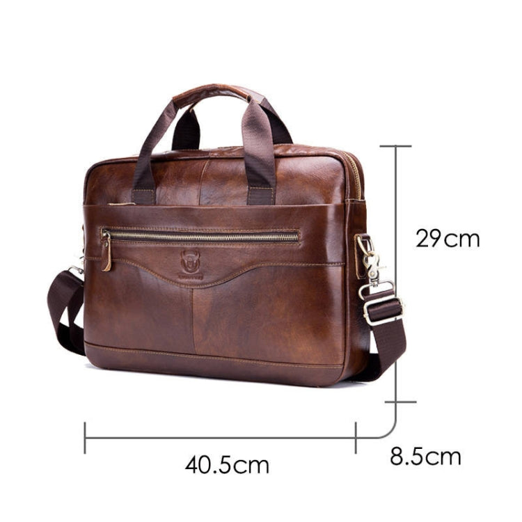 BULL CAPTAIN 044 14 Inch Handheld Computer Briefcase Men Leather Messenger Bag(Brown) - Handbags by BULL CAPTAIN | Online Shopping South Africa | PMC Jewellery