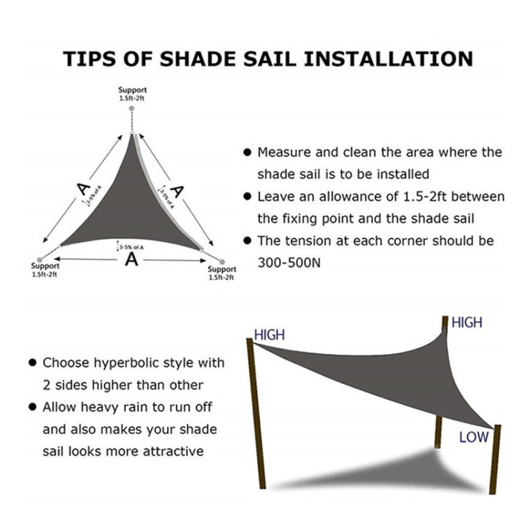 Triangle Outdoor Garden Sunshade Sail Waterproof Anti-UV Canopy, Size: 4m x 4m x 4m(Green) - Tents & Accessories by PMC Jewellery | Online Shopping South Africa | PMC Jewellery