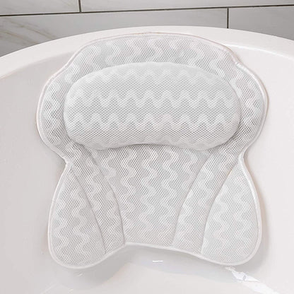 Machine Washable Mesh Cloth 3D Wave Bathtub Pillow Bathroom Bath Headrest(White) - Bath Pillows by PMC Jewellery | Online Shopping South Africa | PMC Jewellery