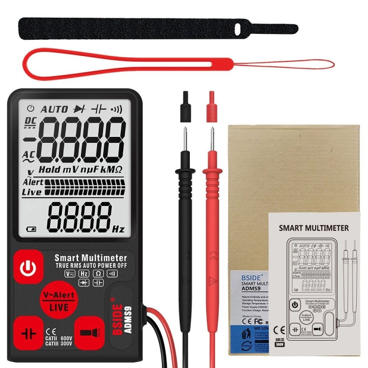 BSIDE ADMS9 Large-Screen Display Intelligent Automatic No Gear Shifting Ultra-Thin Digital Multimeter(Ordinary Screen) - Digital Multimeter by BSIDE | Online Shopping South Africa | PMC TechLife | Buy Now Pay Later Mobicred