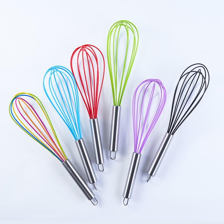 Silicone Egg Beater Home Egg Mixer Kitchen Gadgets Cream Baking Tools, Colour: 8 inch Black - free shipping - PMC TechLife - Order now!