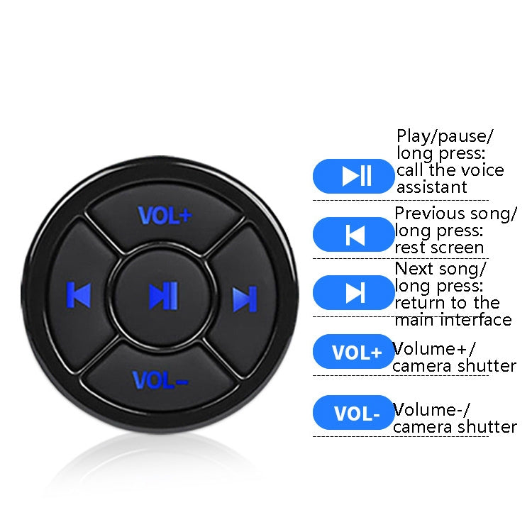 Car Mobile Phone Remote Control Bluetooth Wireless Multimedia Button Remote Control Music Playback Selfie, Colour: Black With Buckle - Bluetooth Car Kits by PMC TechLife | Online Shopping South Africa | PMC TechLife | Buy Now Pay Later Mobicred