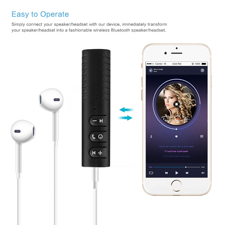 H-139 3.5mm Lavalier Bluetooth Audio Receiver with Metal Adapter(Blue) - Audio Receiver Transmitter by PMC TechLife | Online Shopping South Africa | PMC TechLife
