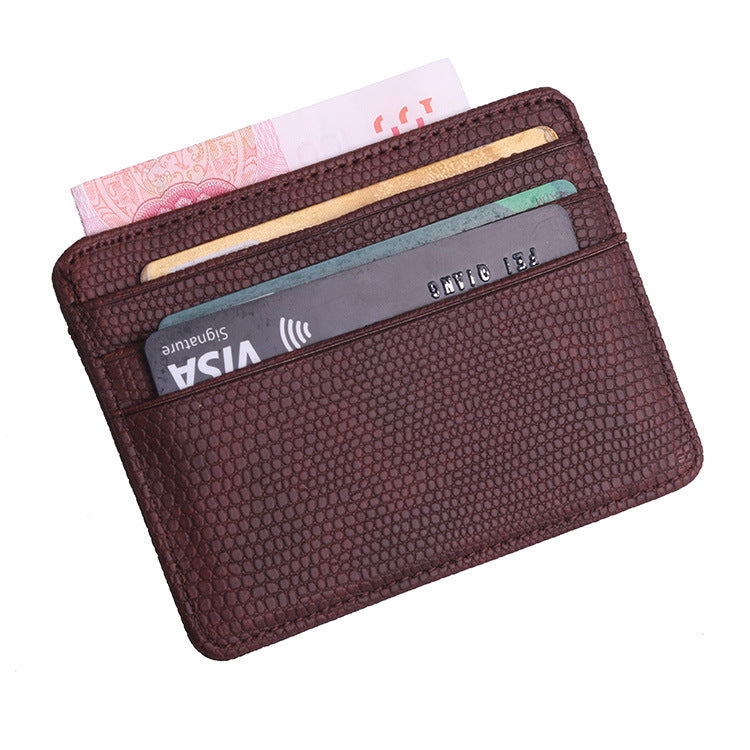 KT1002 RFID Function Lizard Pattern Bank Card Holder PU Business Card Case(Brown) - Antimagnetic RFID Package by PMC TechLife | Online Shopping South Africa | PMC TechLife | Buy Now Pay Later Mobicred